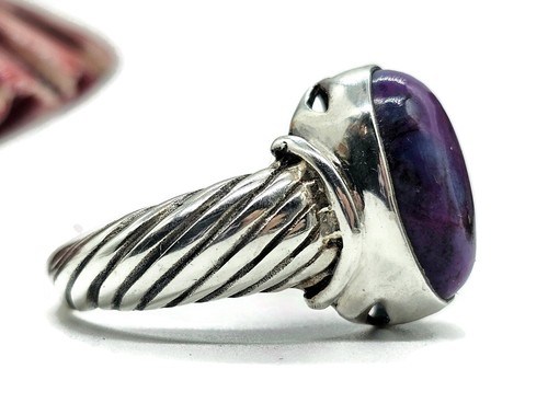 Purple Mojave Turquoise Ring, Size O, Sterling Silver, Oval Shaped, Goddess Gem - Bild 3 von 7