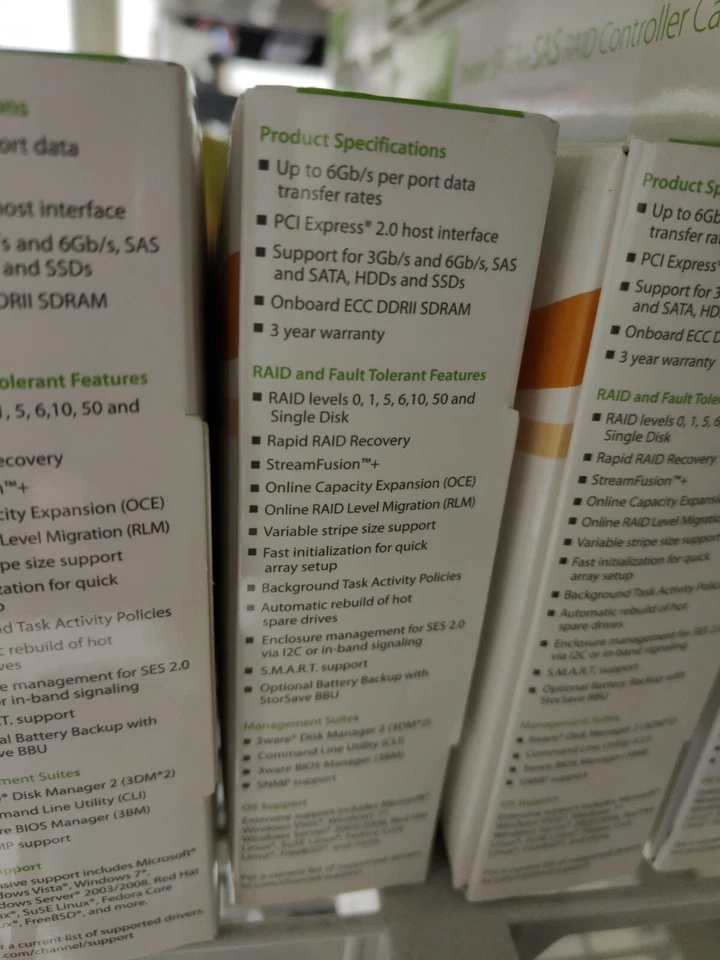 LSI 3WARE SAS 9750-4I PCIE 6GB/S SATA+SAS RAID CONTROLLER LSI00216 - NEW SEALED - Image 2 of 4