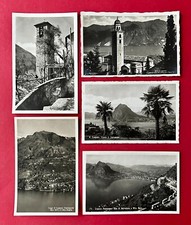 5 x Foto AK LUGANO Schweiz 1931 Kirchturm von Gandria, Lago di Lugano   ( 136246