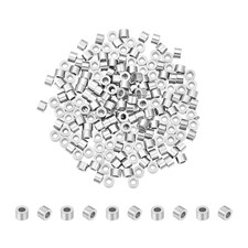 about 200pcs Column Spacer Beads 1.5mm Hole Stainless Steel Beads Loose Beads