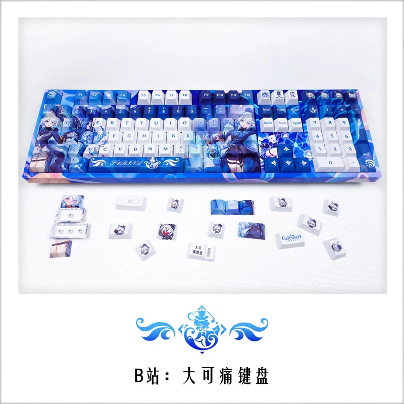 Anime Genshin Impact Furina Mechanical Keyboards Thermal Sublimation PBT Keycaps - Image 2 of 4