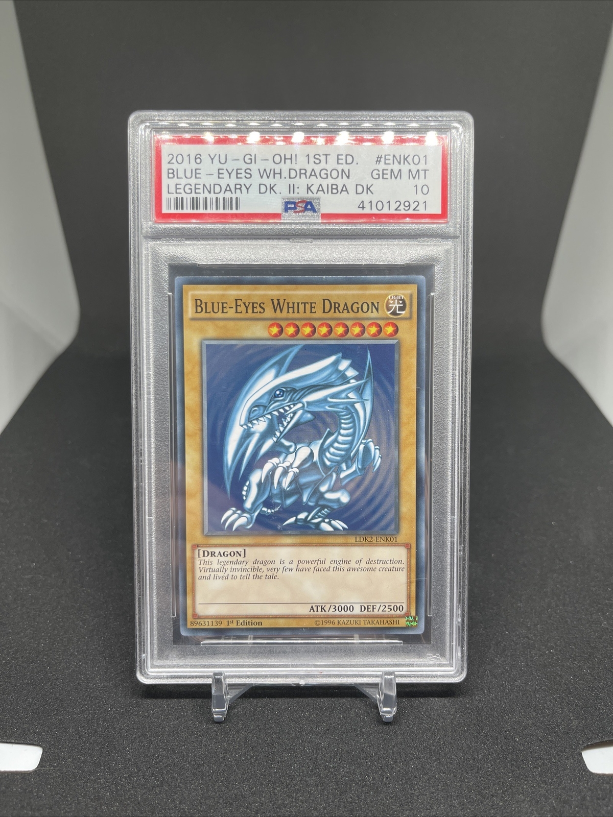 BLUEEYES WHITE DRAGON 1ST Edition NonHolo YuGiOh! LDK2ENK01 PSA 10