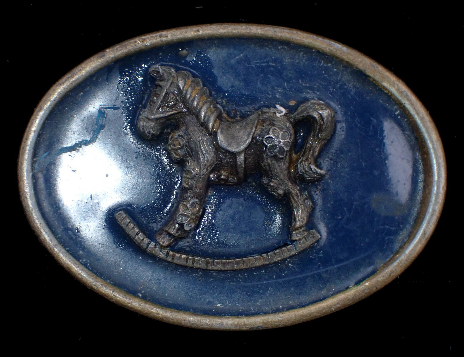 INTERESTING ROCKING HORSE HOBBY HORSE BELT BUCKLE VIN… Gem