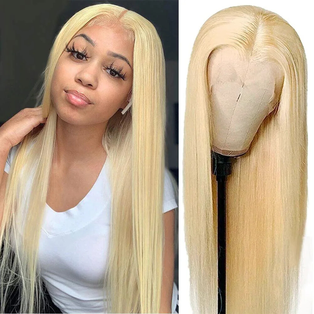 613 Blonde Straight HD Lace Front Wig Glueless Brazilian Human Hair