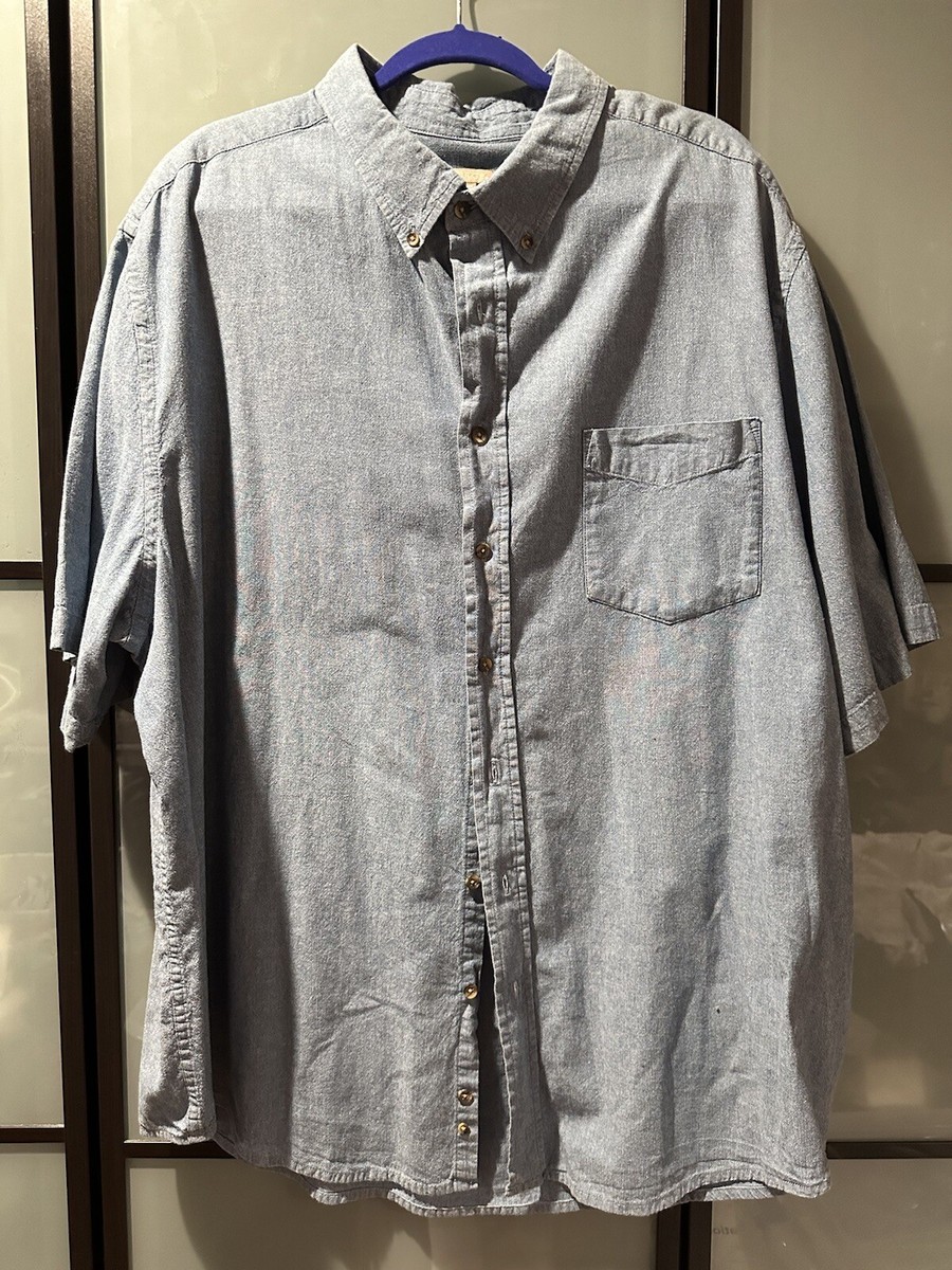 George Mens Denim Short Sleeve Shirt Size 3XL 54-56 (A)