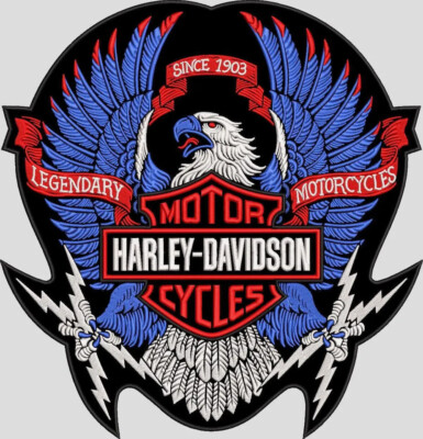 HARLEY DAVIDSON Eagle Wings Large Patch Iron-on jacket Embroidered Patch