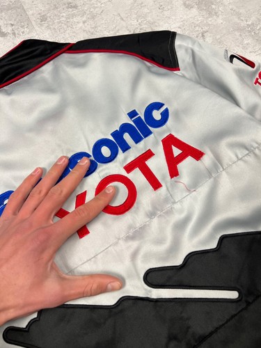 Vintage Toyota Panasonic Black Racing Jacket Size S - Picture 15 of 21