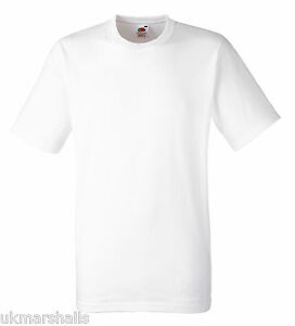 FRUIT OF THE LOOM PLAIN WHITE T SHIRT 100% COTTON TEE - SIZES S M L XL ...