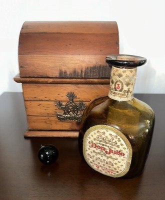 RARE Tequila Reserva De Don Julio Wooden Box Treasure Chest W/ Original Bottle