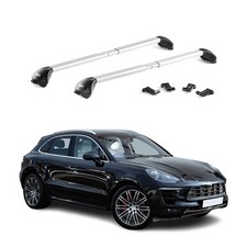 Dachträger Grundtäger für Porsche Macan 2014-2024 100kg Alu Silber 2 tlg ABE
