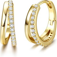 Ohrringe Creolen 925 Sterling Silber Gold FüR Damen Schmuck