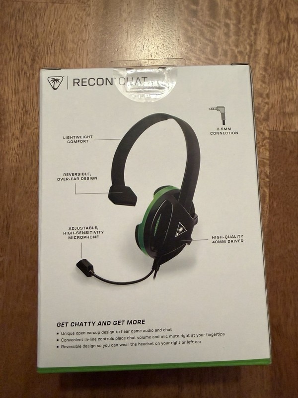 Turtle Beach Recon Chat Wired Single-Ear Xbox Headset 3.5mm Boom Mic Mute