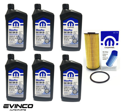 Mopar Maxpro 5W20 Motor Oil Case Of 6 quarts and Mopar Filter MO-744