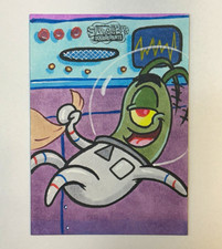 Marketplace image: 2025 Topps Chrome SpongeBob 25th Anniversary Plankton Sketch 1/1 Cesar Lopez