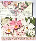Vintage Greeting Card Blank Layered Punch Studio Orchids Flowers