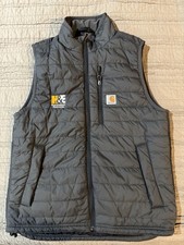 Men's CARHARTT Gray Insulated Quilted Vest w/ Logo 102286 Size M