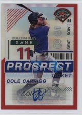 2024 Panini Prospect Edition Red Prizm Signatures /199 Cole Carrigg Auto 16wc