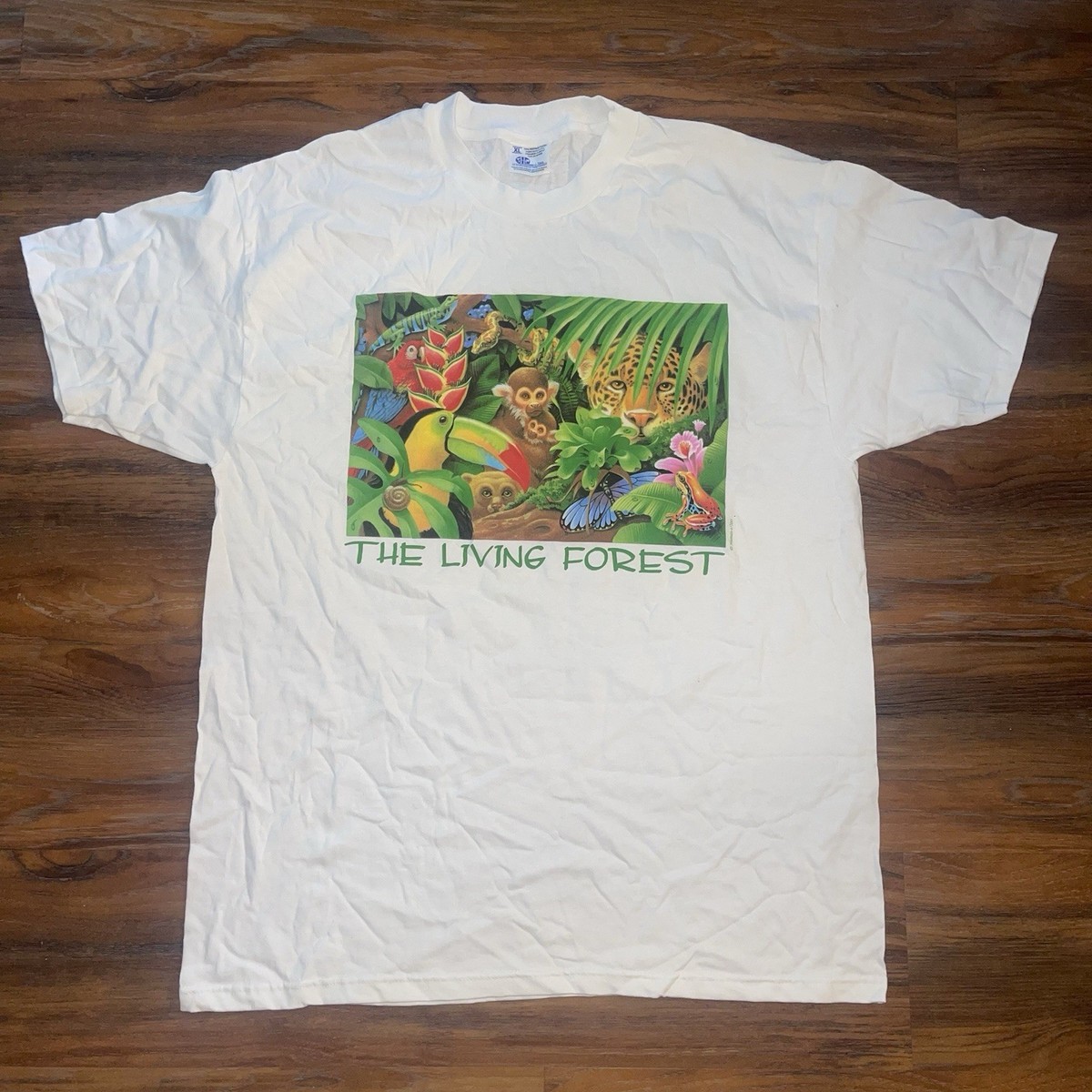 Vintage 90s Human-i-Tees The Living Forest TShirt Rainforest