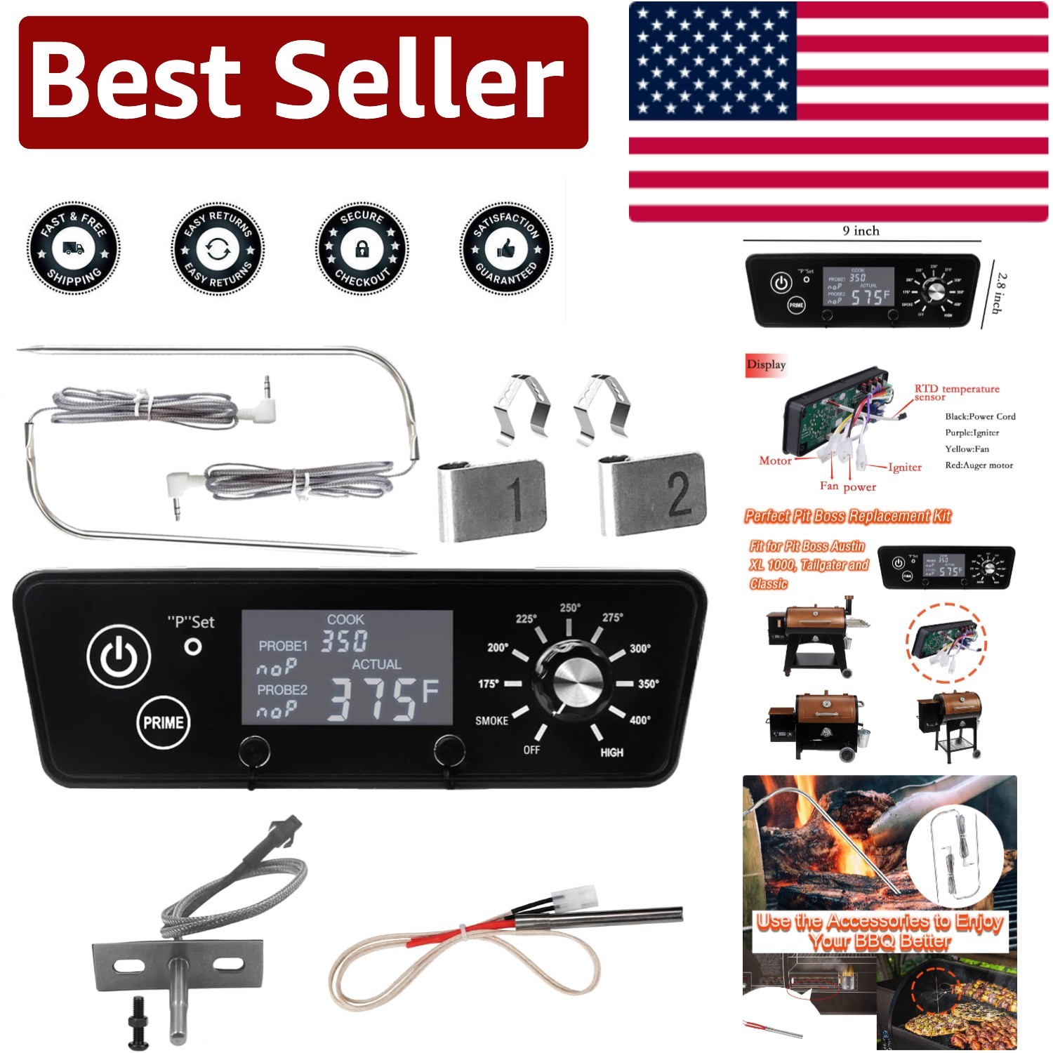 Upgraded Touch Control Thermostat for Pit Boss Pellet Grill 