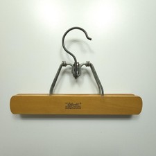 Vintage Setwell Wooden Pants Hanger Clamp Skirt Trouser Closet Bar Hook Metal