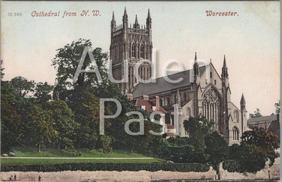 Kathedrale von Worcester aus Nordwesten Worcestershire Postkarte