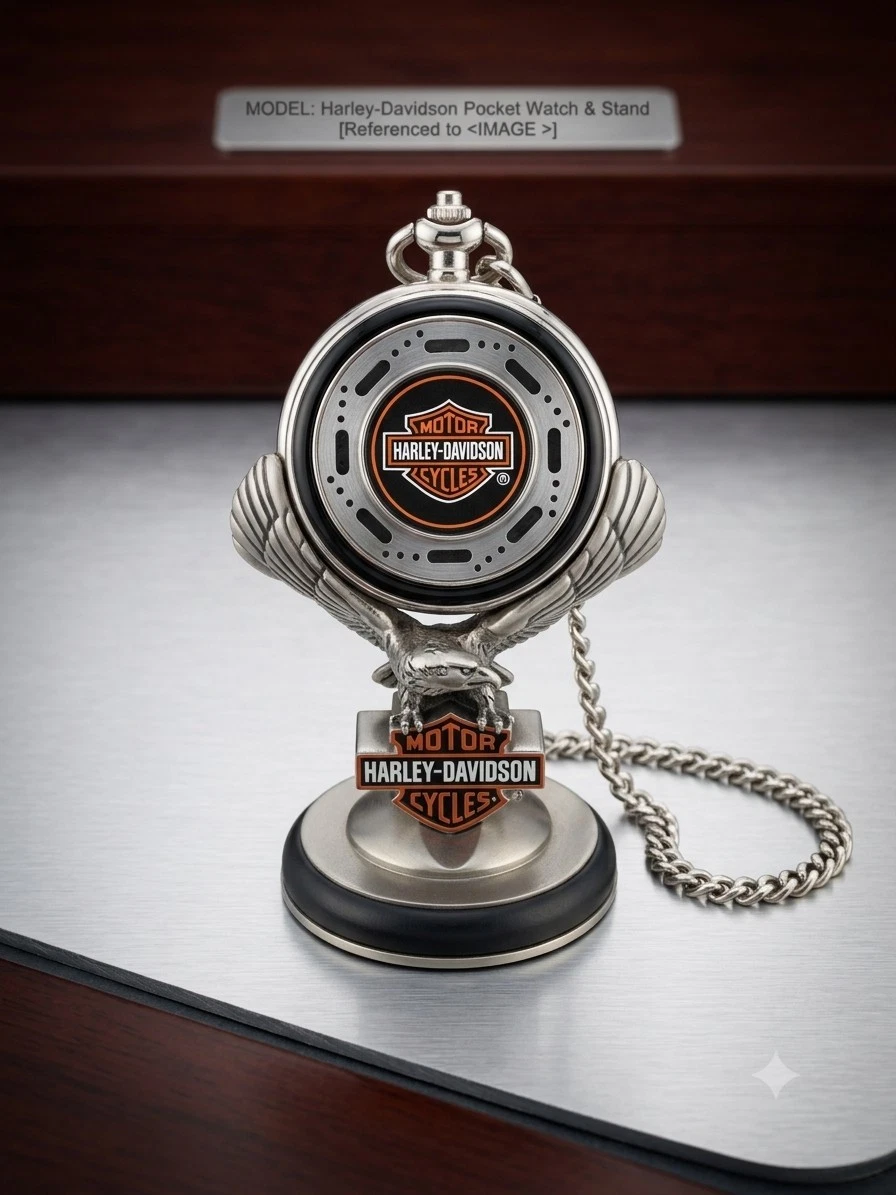 Franklin Mint Pocket Watch In Collectible Harley-Davidson Watches