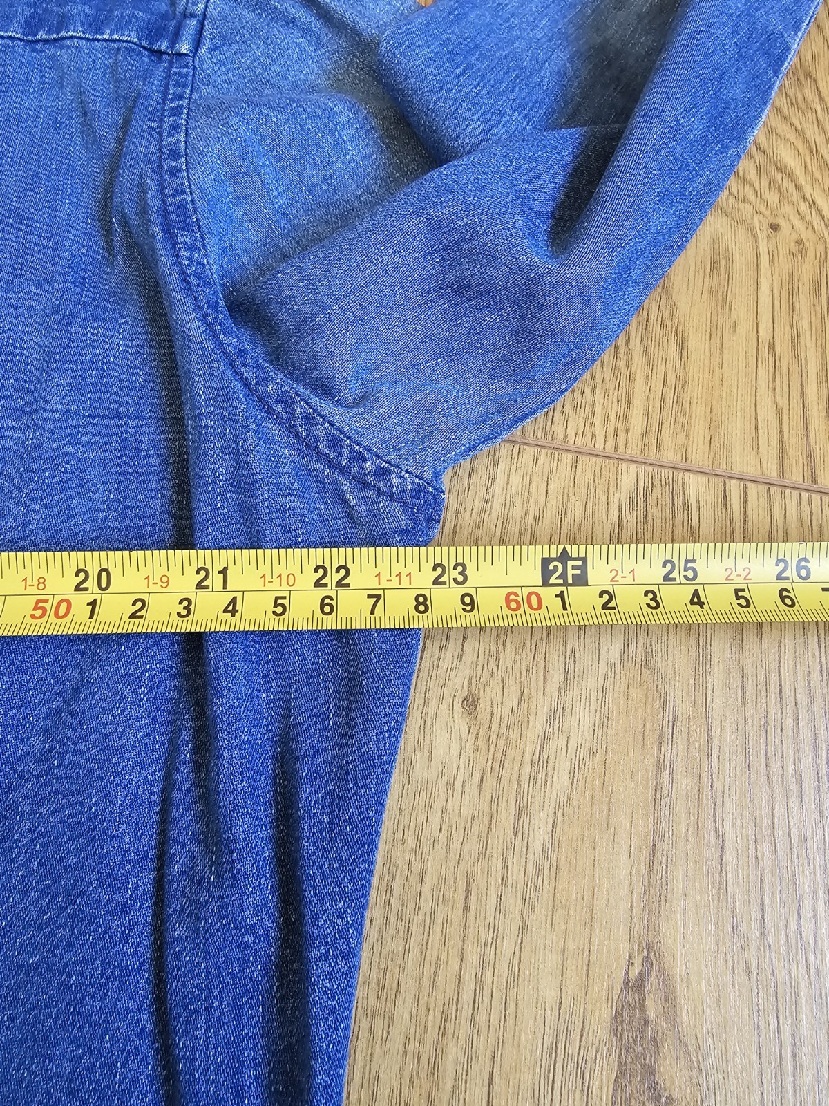 VTG 1999 Levis Sta-Prest Chambray Denim Shirt Mens XL Blue Long Sleeve Black Tab image 10