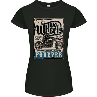 Two Wheels Biker Motorrad Damen Petite Schnitt T - Shirt