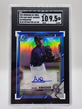 2021 Bowman Chrome 1st Adael Amador Auto Blue Refractor /150 SGC 9.5 Auto 10 RC