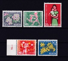 Briefmarken Schweiz Helvetia MiNr. 758 - 762 ** postfrisch 1962 Juventute