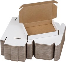 50PCS Small Shipping Boxes 6x4x1 White Corrugated Cardboard Mailing Boxes Pre. Q