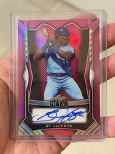 Bo Jackson On Card Autograph Pink #1/7 Royals 2026 Leaf Metal Baseball MA-BJ1
