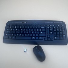Logitech K330 Wireless Keyboard M215 Mouse Combo w/ Dongle 820-004987 TESTED