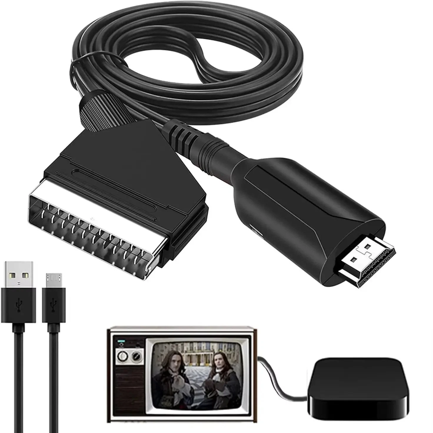 SCART to HDMI Converter HD 1080P Video Audio Cable Adapter Converter for HDTV - Picture 1 of 12
