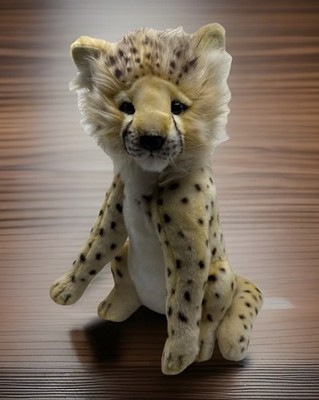 VTG Realistic Hansa Cheetah Cub Sitting Stuffed Animal Toy Plush Art  With Tag