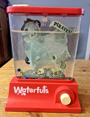 Tomy Waterfuls Vintage Toy Pirates Water Push Game Toy Red Travel Game
