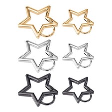 Xnrtioft Star Carabiner, 6 Pcs Stainless Steel Keychain Clip 6 Pcs, 3 Colours