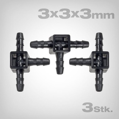 Blumat Mini T-Stück 3-3-3mm 3er Set - Profi Tropfschlauch-Verbinder Grow