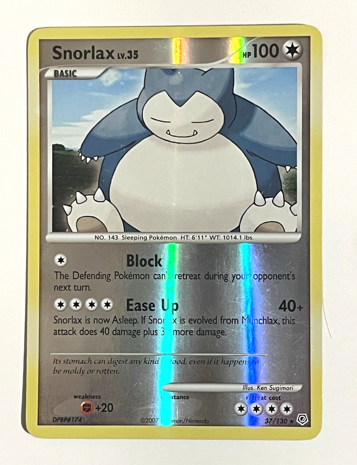 Snorlax - 37/130 - Diamond & Pearl ENG (2007) LP Reverse Holo Pokemon TCG