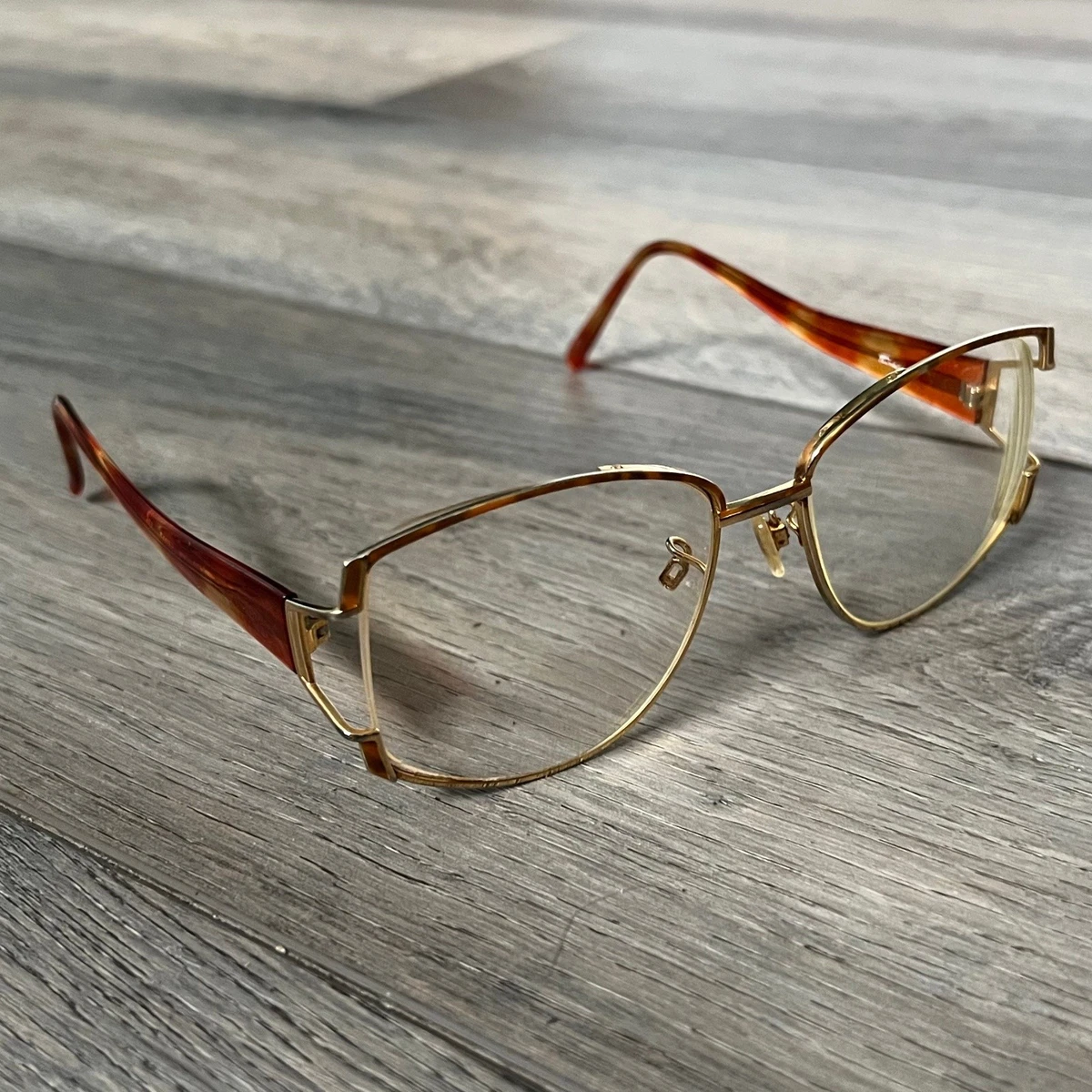 Vintage Krizia Brown Tortoise Geometric Glasses Italy FRAMES ONLY 61-15-135 Tortoise Everyday 140 mm - 150 mm Temple Vintage Eyeglasses  main image 3
