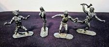 PEWTER Native American Indians Toy Figures Lot Set of 4 MADE IN ENGLAND