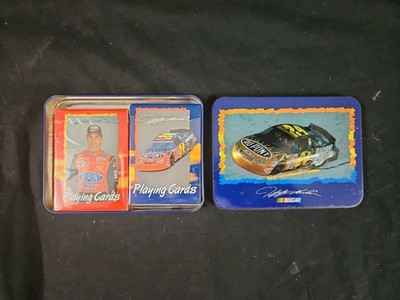 Jeff Gordon Collectors Tin And 2 Decks Playing Cards 1 New 1 Used Tin Has Rust