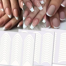 TailaiMei 36 Sheets 1368 Pieces French Manicure Nail Art Stickers, 3 Designs ...