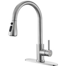 Kitchen Faucets with Pull Down Sprayer, Single Handle High Arc Brushed Nickel...