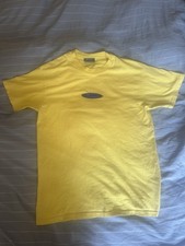 Vintage CRU designs made in USA Yellow and Blue Shirt with Devil Rider Backpiece