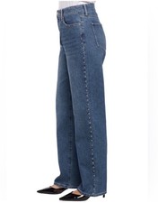 Express Women's Embellished Straight Leg Jean Size 10 Medium Wash - Studs- NWT