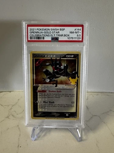 Greninja Black Star Promo Celebrations ETB Gold Star SWSH144 PSA 8.5