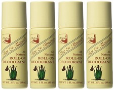 Alvera Roll-On Deodorant Aloe  Almonds - 3 Fl Oz, 4-Pack