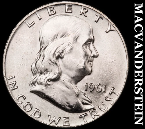 1961-D Franklin Half Dollar-Choice Gem Brilliant Unc ++++ No Reserve #G9848