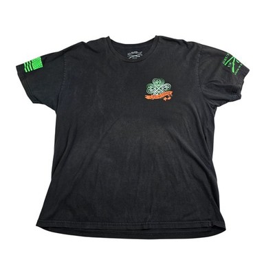 Grunt Style T-Shirt Mens XL Black Irish Shamrock Flag Graphic This We'll Defend